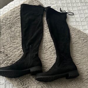 Unisa Black Suede Over-the-Knee Boots